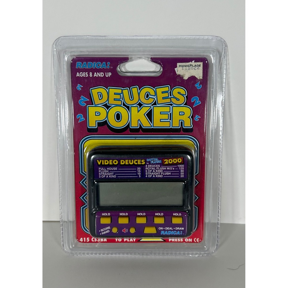 Radica Deuces Poker Handheld Electronic Game Vintage Model 415 CS3BA New Sealed